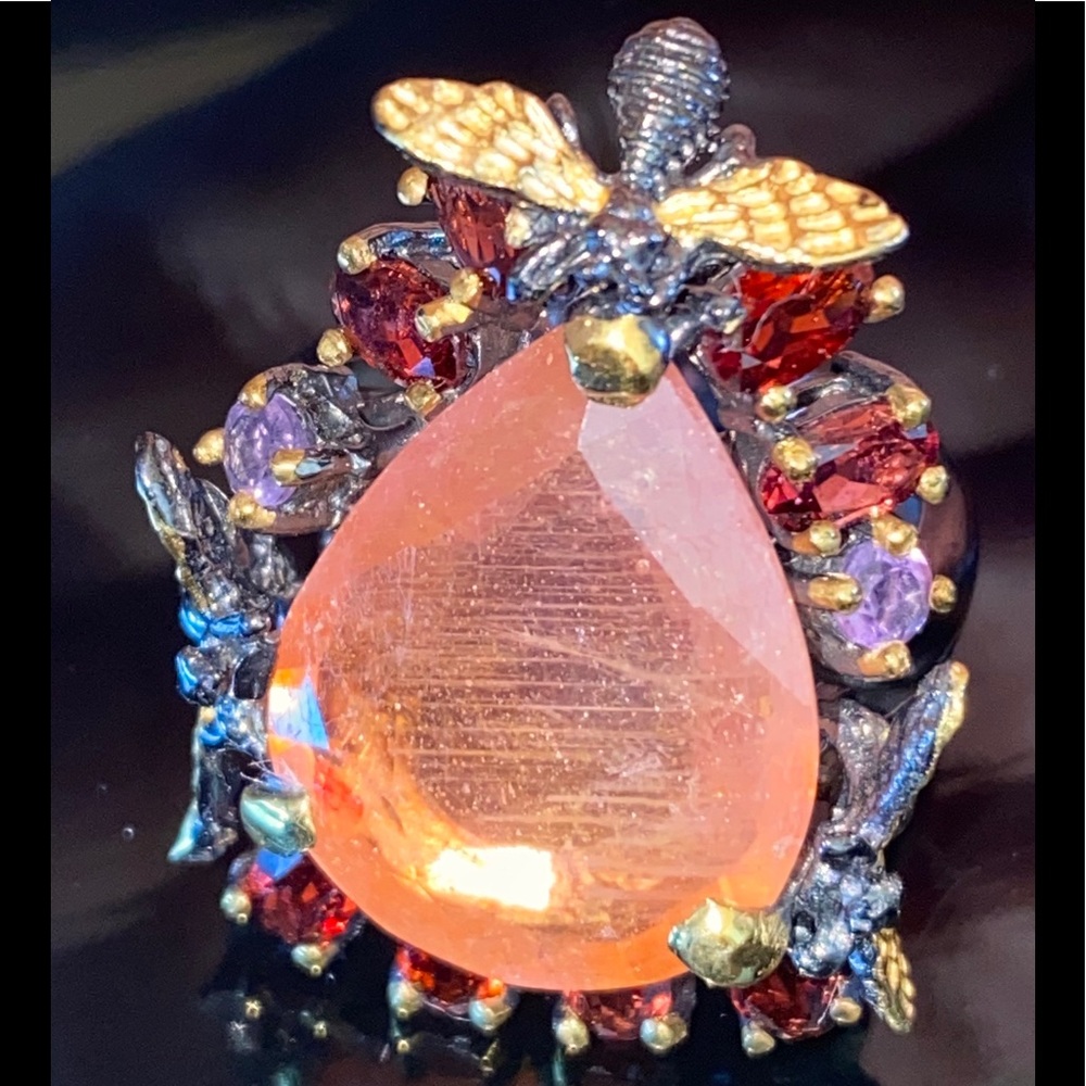 Exquisite Genuine Ruby Garnet Ring - image 8